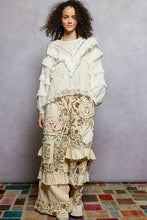 Load image into Gallery viewer, Pol Clothing Eyelet Ruffle Raw Edge Trim Lace Solid Knit Top
