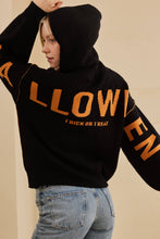 Load image into Gallery viewer, Mello Hooded Halloween Sweater with Jaco O Embroidery
