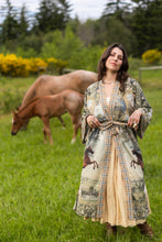 Load image into Gallery viewer, Market of Stars Born to Run Opera Duster Kimono Robe w/ Horse &amp; Flower Print
