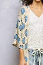 Load image into Gallery viewer, Pol Clothing 3/4 Sleeve Floral Pattern Crochet Maxi Open Cardigan Top
