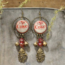 Load image into Gallery viewer, The Primitive Peddler Vintage Coca Cola Santa &amp; More Charm'd Dangle Earrings

