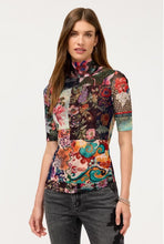 Load image into Gallery viewer, Johnny Was Mesh Elbow Sleeve Mock Neck
