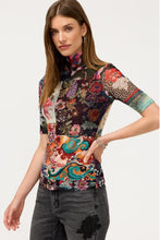 Load image into Gallery viewer, Johnny Was Mesh Elbow Sleeve Mock Neck
