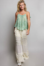 Load image into Gallery viewer, Pol Clothing Solid Pattern Eyelet Patch High-Rise Lace Knit Pants
