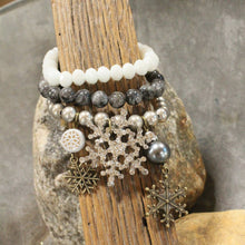 Load image into Gallery viewer, The Primitive Peddler Snowflakes Falling Classy Bracelet Set
