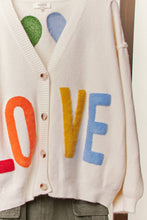 Load image into Gallery viewer, Mello Love Lettering Heart Patchwork V Neck Cardigan
