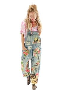 Magnolia Pearl Floral App Overall Washed Indigo