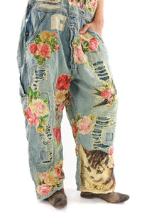 Magnolia Pearl Floral App Overall Washed Indigo