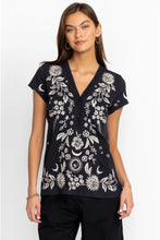 Load image into Gallery viewer, Johnny Was Los Angeles Oleander Button Neck Tee
