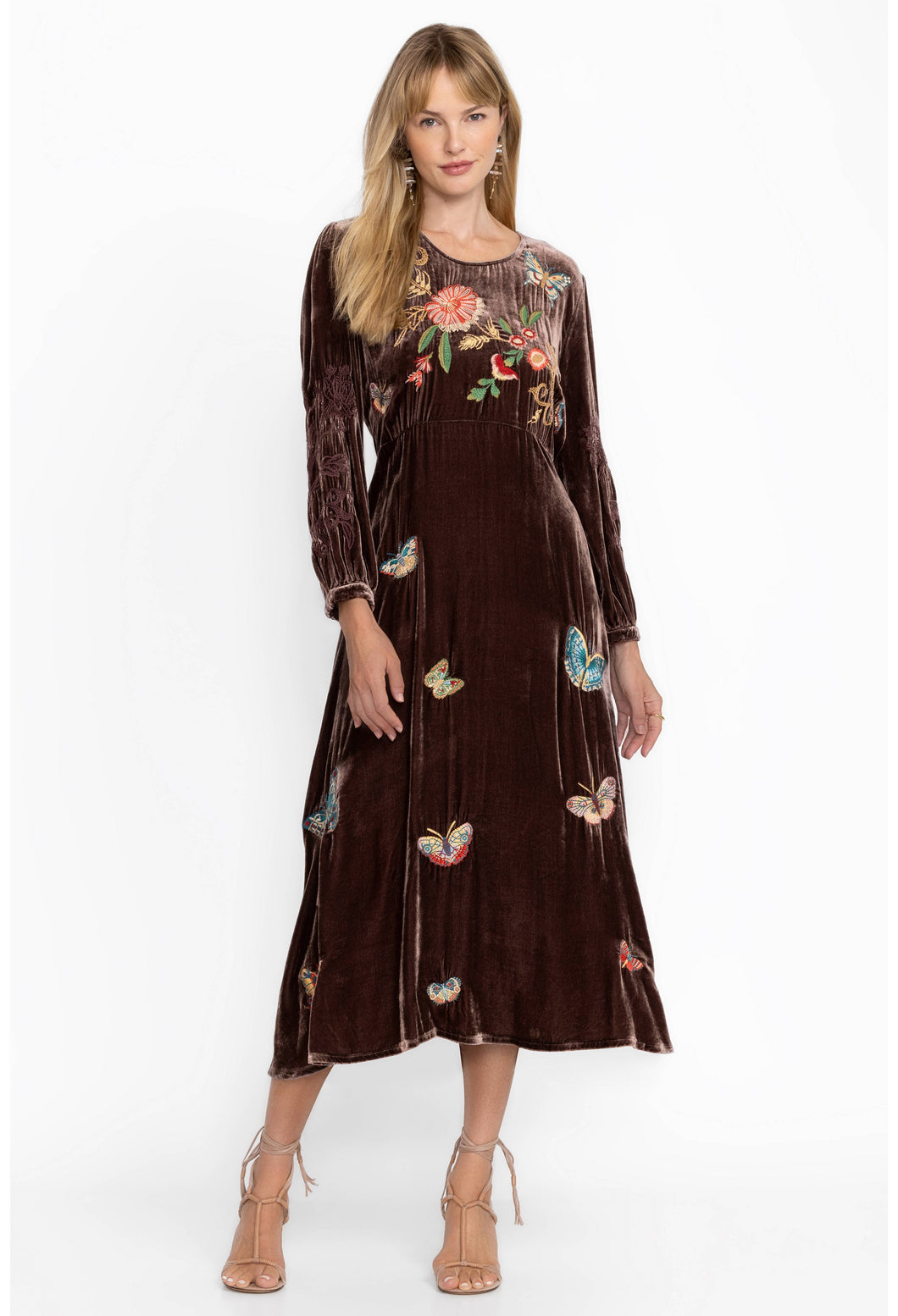 Johnny Was Velvet Effortless Midi Dress Luciana – The Colony Shop
