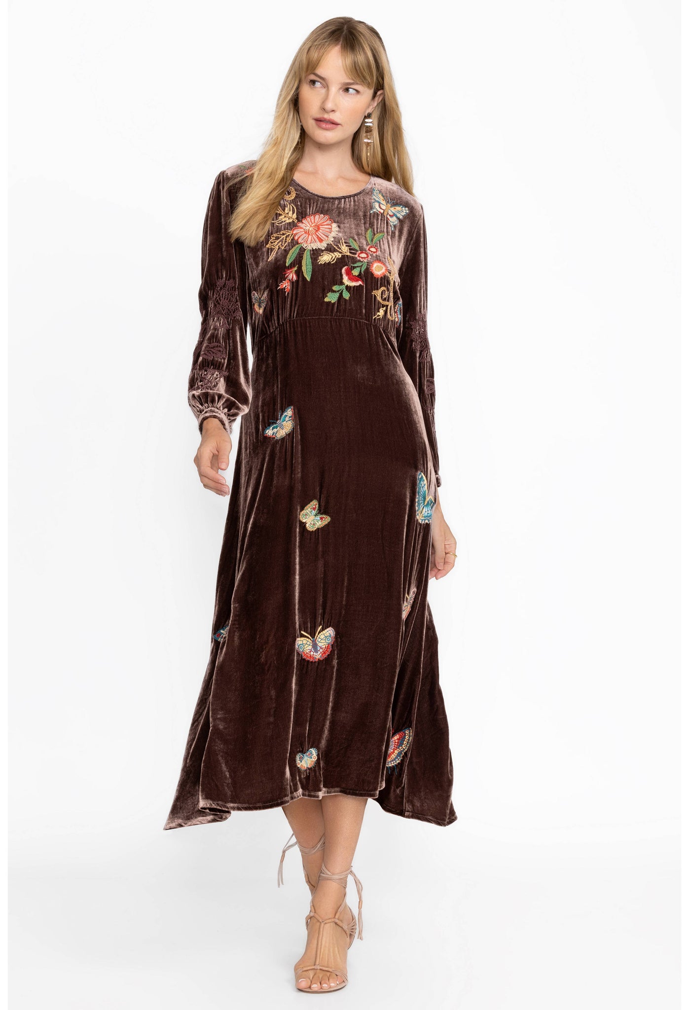 johnny was velvet dress Quito this dress features the signature artisanal quality Johnny Was is known for Johnny Was Velvet Effortless Midi