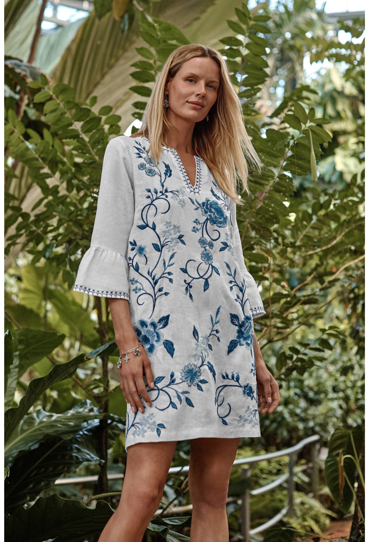 Johnny Was Madalei Ruffle Sleeve Linen Dress The Colony Shop Johnny Was Madalei Ruffle Sleeve Linen Dress The Colony Shop