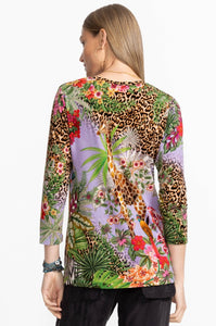 Johnny Was The Janie Favorite 3/4 Sleeve V‑Neck Swing Tee