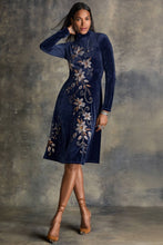 Load image into Gallery viewer, Johnny Was Stretch Velvet Mock Neck Dress
