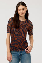 Load image into Gallery viewer, Johnny Was Elbow Sleeve Boat Neck Mesh Top

