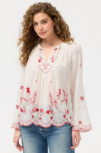 Load image into Gallery viewer, Johnny Was Jasmine Laney Scallop Blouse
