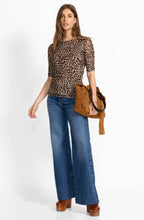 Load image into Gallery viewer, Johnny Was Ruched Sleeve Mesh Top
