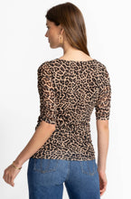 Load image into Gallery viewer, Johnny Was Ruched Sleeve Mesh Top
