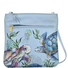 Load image into Gallery viewer, Slim Crossbody With Front Zip Underwater Beauty
