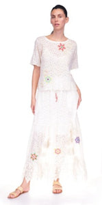 Johnny Was Nydia Appliqué Skirt (Lined)