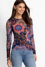 Load image into Gallery viewer, Johnny Was Natalie Long Sleeve Mesh Tee
