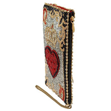 Load image into Gallery viewer, Mary Frances Queen Of Hearts Crossbody Phone Bag
