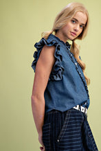 Load image into Gallery viewer, Easel Washed Denim Button Down Shirt
