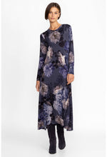 Load image into Gallery viewer, Johnny Was Grey Peony Long Sleeve Tee Dress
