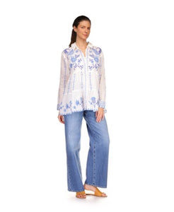 Johnny Was Tarra Tiered Shirt Tunic