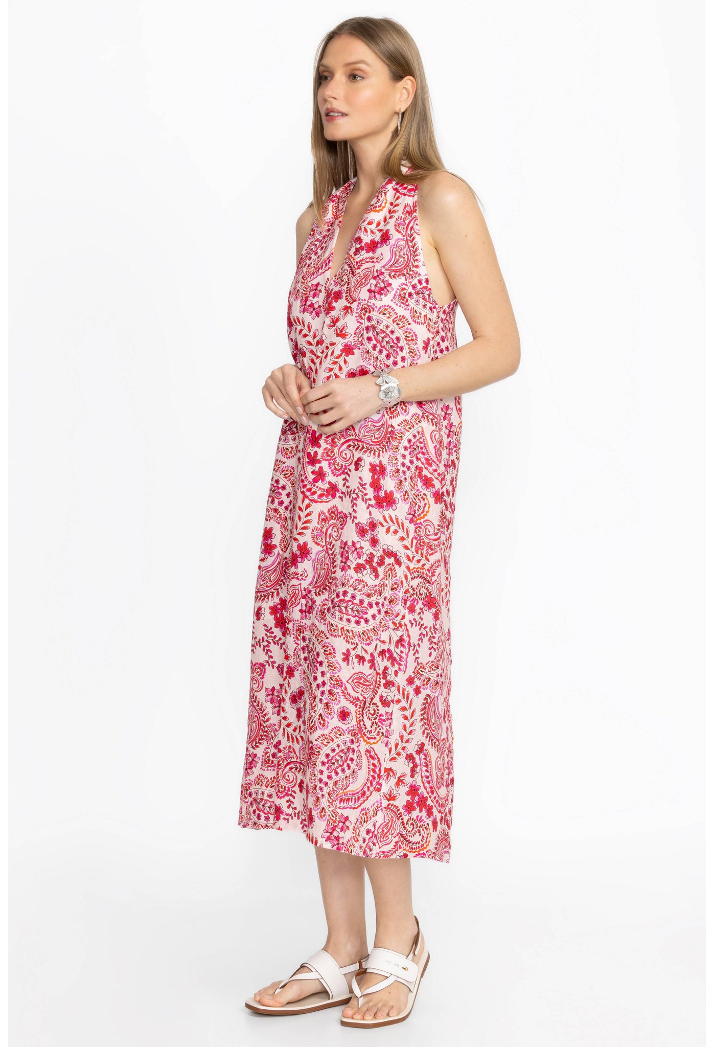 Johnny Was Criss Cross Linen Dress Lillet – The Colony Shop Johnny Was Criss Cross Linen Dress Lillet – The Colony Shop