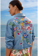 Load image into Gallery viewer, Johnny Was Jeanette Cropped Denim Jacket
